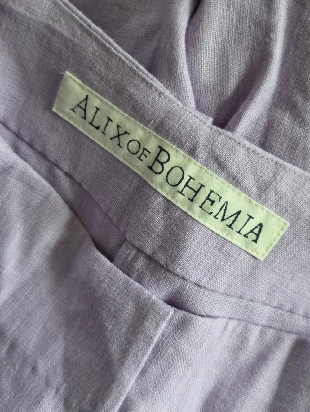 Alix Of Bohemia Lavender Wide-Leg Linen Pants